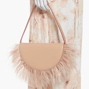 Staud feather fringe Amal leather shoulder bag
